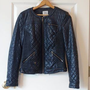 Black Faux Leather Biker Jacket